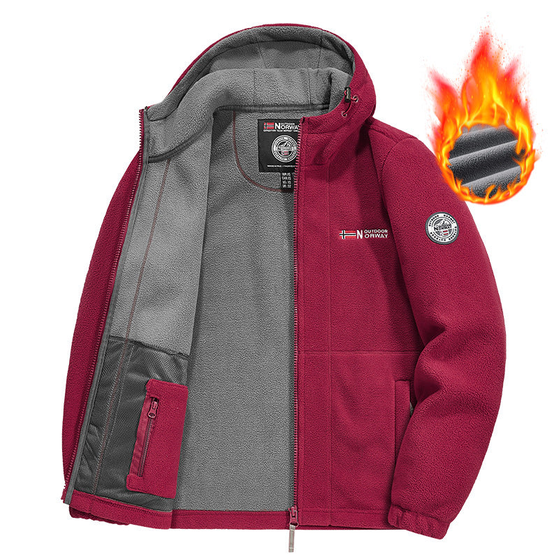 Herren Fleecejacke mit praktischem Halsschutz Drune