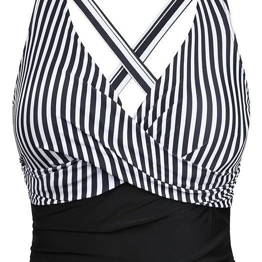 Damen Sportliches Tankini-Oberteil mit floralem Schnitt Drune
