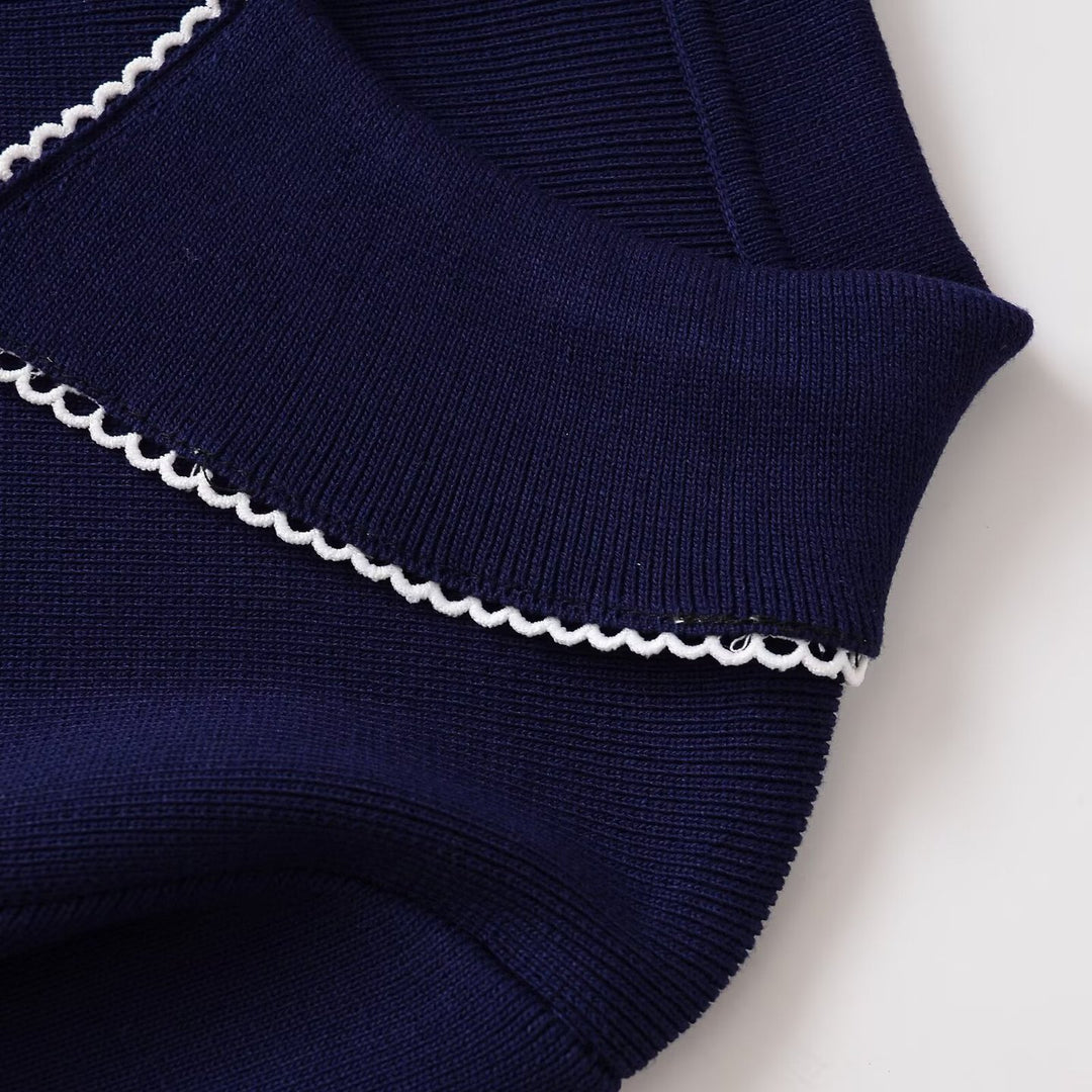 Damen Strickjacke mit dekorativem Kragen und Knopfverschluss Drune