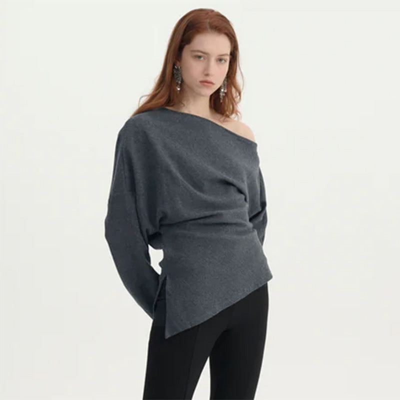 Damen asymmetrisches Langarmoberteil Drune