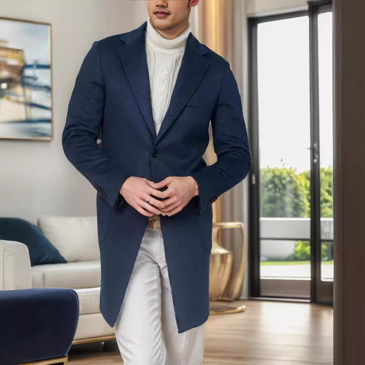 Herren eleganter Langmantel aus hochwertiger Wolle Drune