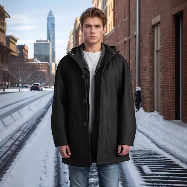 Herren Kapuzenmantel im Oversize-Schnitt mit Teddyfutter Drune