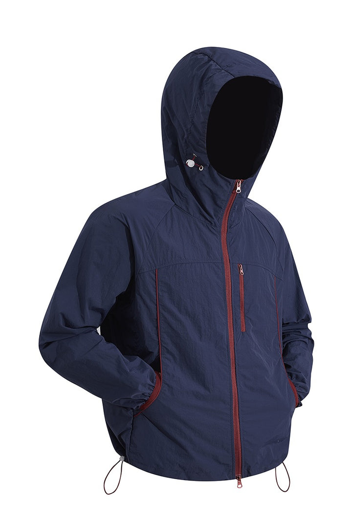 Herren Ultraleichte Kapuzenwindjacke aus Ripstop mit verstellbarem Saum & Brustreißverschluss Drune