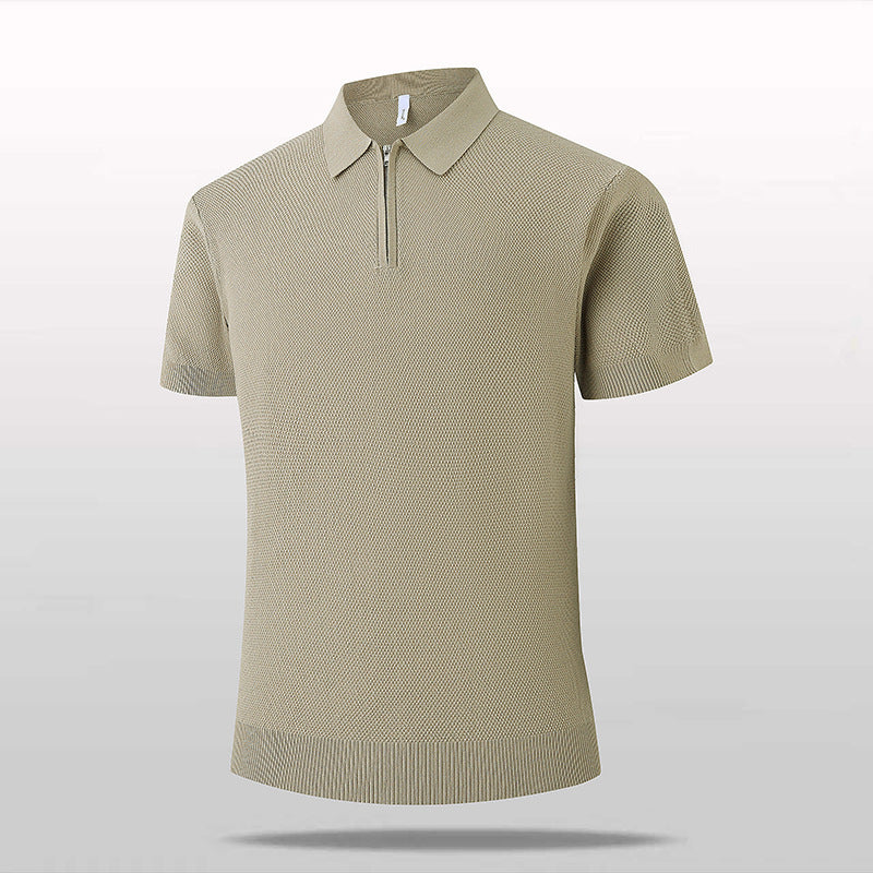 Herren Kurzarm Poloshirt mit Reißverschluss Drune