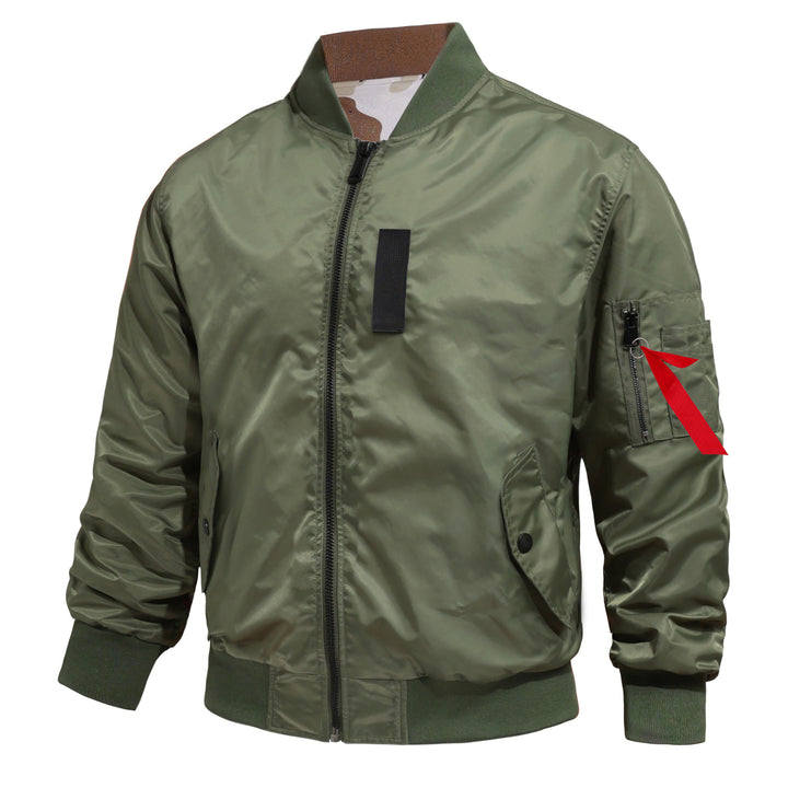 Herren  leichte Aviator Bomber mit camouflagebedrucktem Futter und Ärmel-Reißverschlusstasche Drune
