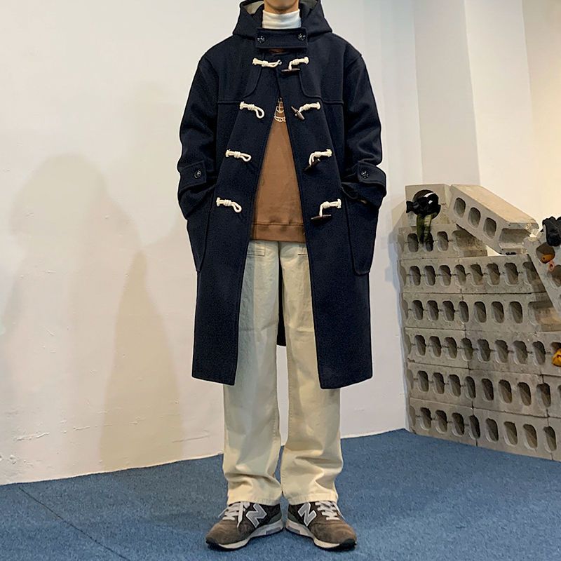 Damen Hochwertige Dufflecoat mit Kapuze und modernen Details Drune
