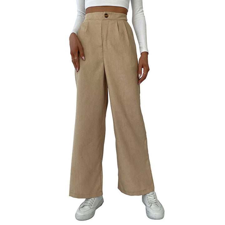 Damen Elegante Hochwaisted Hose mit weitem Bein Drune