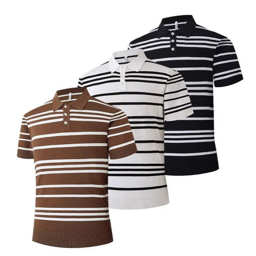 Herren Modisches kurzärmliges Poloshirt mit Streifen Drune