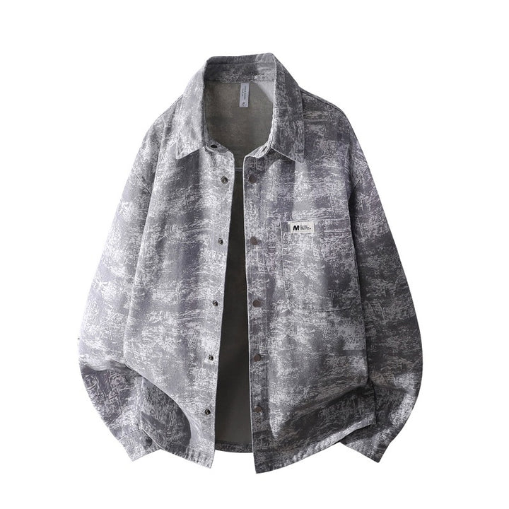 Herren Oversize-Jeanshemdjacke mit washed Effekt, Brusttasche & Druckknopfleiste Drune