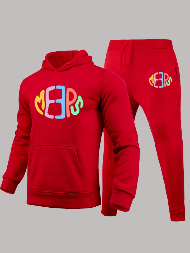 Damen Sportliches Hoodie- und Jogginghose-Set mit auffälligem Schriftzug Drune
