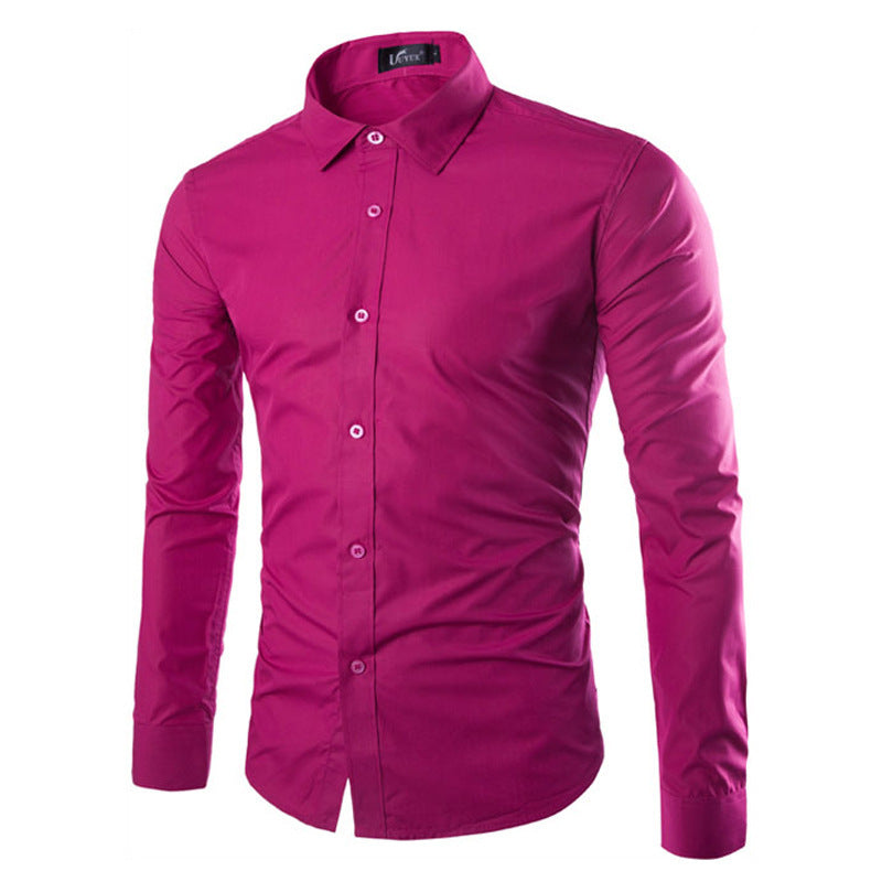 Herren elegante Langarmhemd Drune