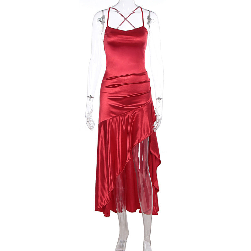 Damen Satin Abendkleid Drune