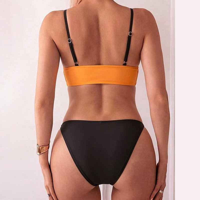 Damen Bikini-Oberteil mit kunstvollem Musterdruck und verstellbaren Trägern Drune