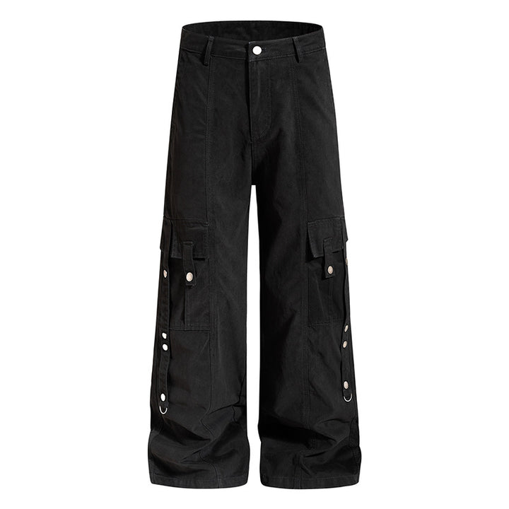 Damen Weite Cargo-Culottehose mit Multi-Taschen und Druckknopf-Seitenverstellung Drune