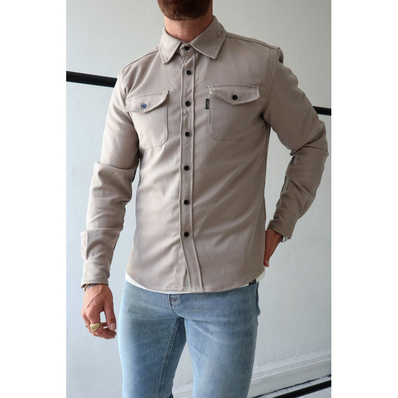 Herren Hemdjacke mit Brusttaschen und taillierter Passform Drune