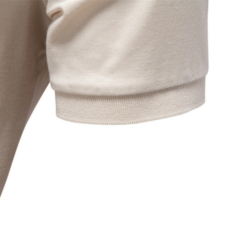 Herren nan feinstrickiges Kurzarm-Poloshirt mit offenem V-Kragen und elastischem Saum Drune
