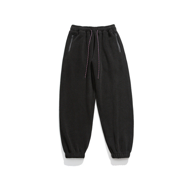 Herren Weit geschnittene Fleece-Jogginghose mit elastischen Bündchen und Eingrifftaschen Drune