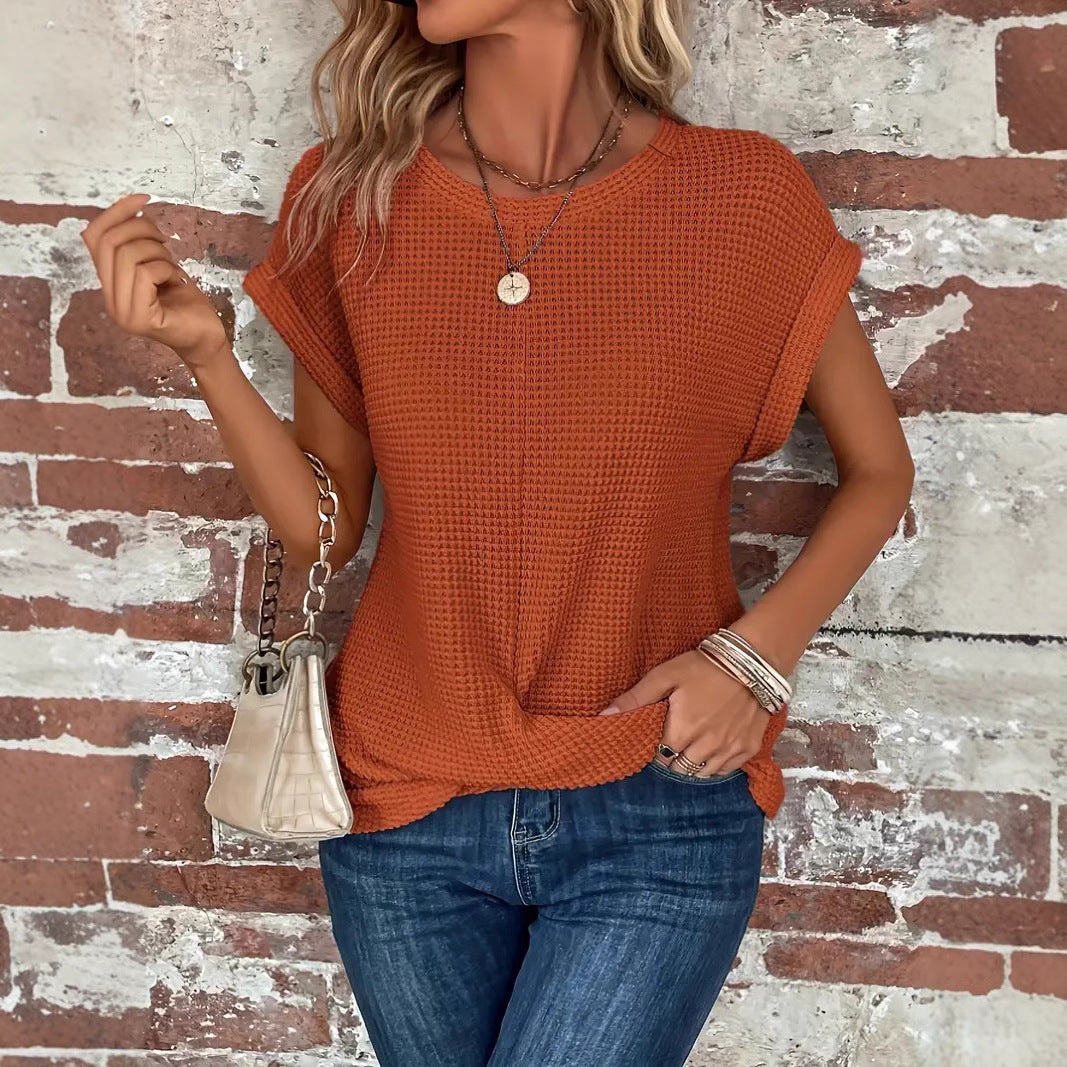 Damen lässiges Waffelstrickshirt Drune