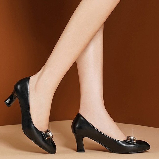 Damen Elegante Pumps mit modischer Schleifenverzierung und hochwertiger Absatz Drune
