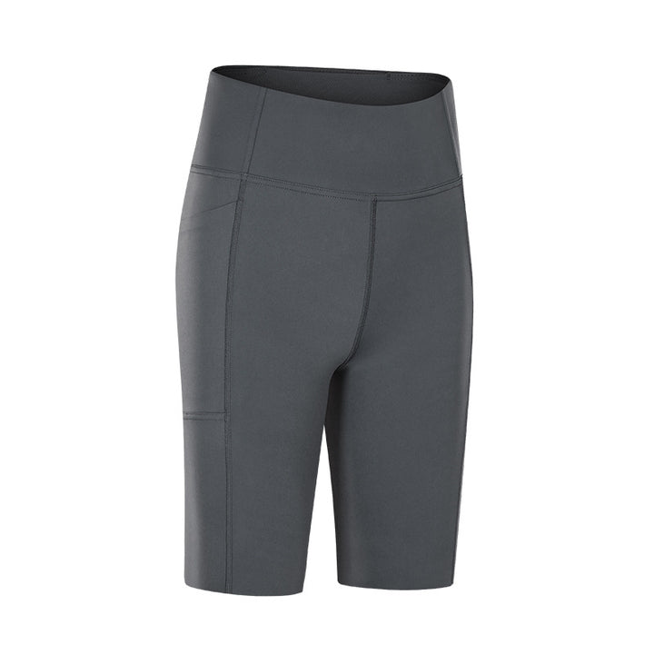Damen Kompressions-Sportshorts mit hohem Bund und integrierten Seitentaschen Drune