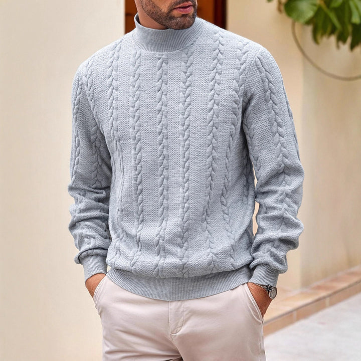 Herren Hochwertiger Strickpullover mit Stehkragen Drune