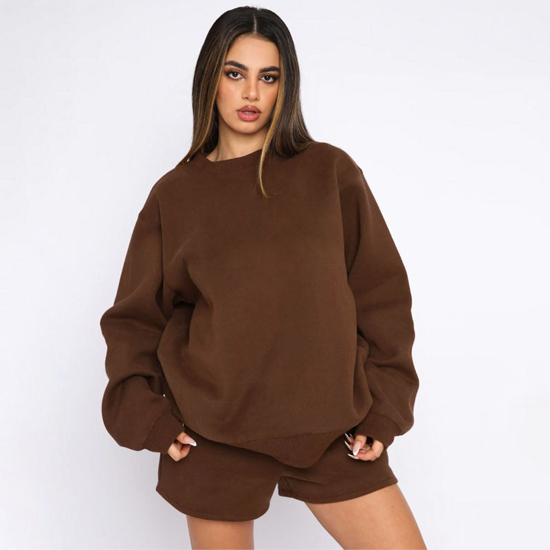 Damen Freizeitlicher Sweater- und Shorts-Set Drune