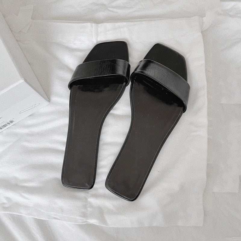 Damen Flache Sandalen mit geschwungenem Riemendesign und rutschfester Sohle Drune