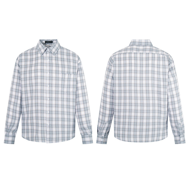 Herren Legeres Oversize-Hemd mit Karomuster, klassischem Hemdkragen und Brusttasche Drune