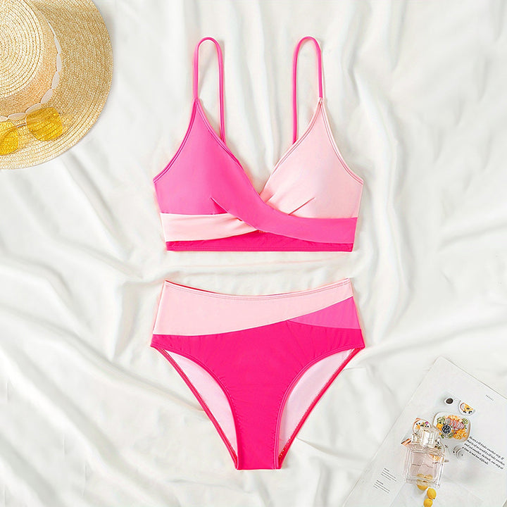 Damen Bikiniset mit modernem Wickeldesign und hoch tailliertem Schnitt Drune
