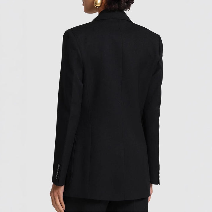 Damen Zweiteiliges Hosenanzug-Set im präzisen Tailoring mit weitem Schlag und schmaler Schulter Drune