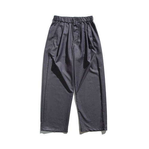 Herren Locker geschnittene Bundfalten-Cropped-Hose mit elastischem Bund und Bügelfalte Drune