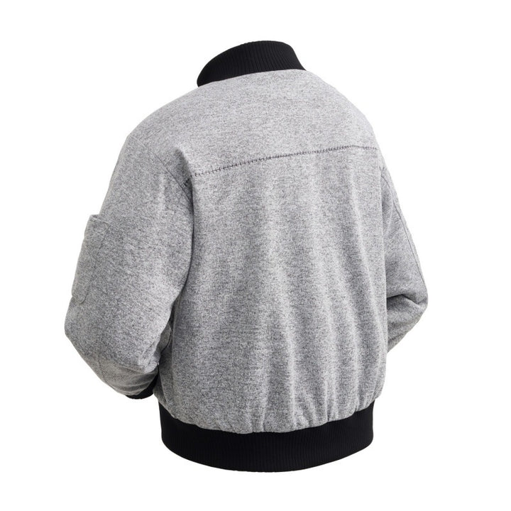 Herren Wollmix-Bomberjacke mit Stehkragen, Rippbündchen und Utility-Ärmeltasche Drune
