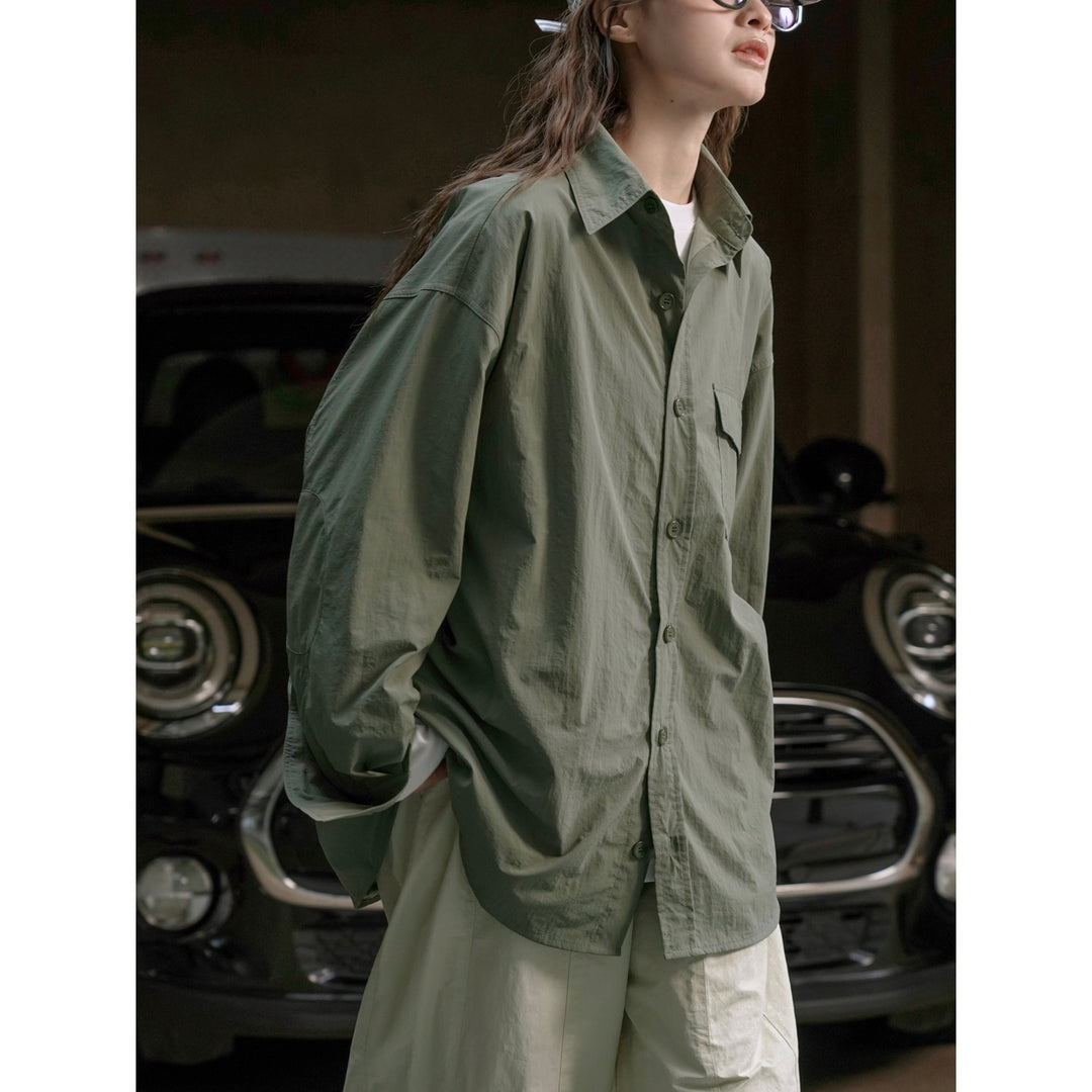 Damen Boxy-Field-Hemd aus leichtem Baumwoll-Twill mit Brustklappe und überschnittener Schulter Drune