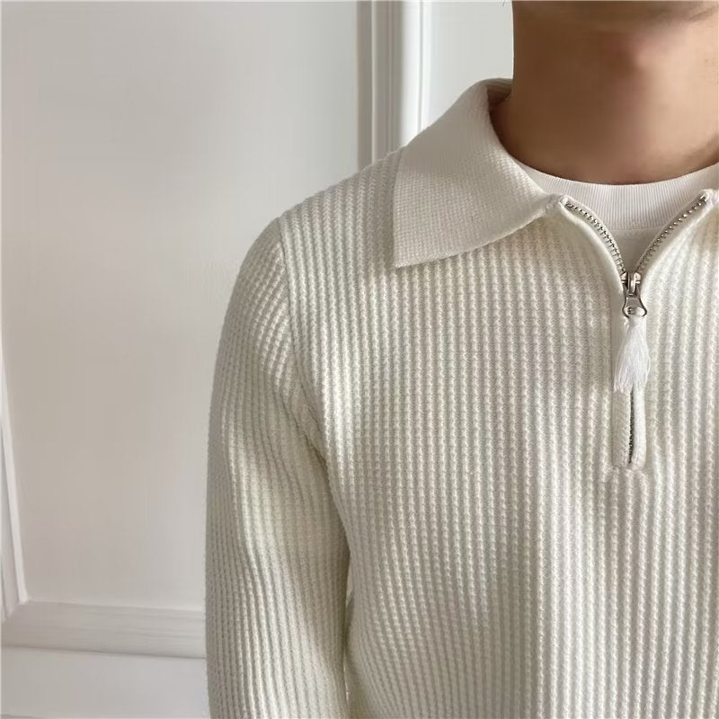 Herren Eleganter Pullover mit Reißverschluss Drune