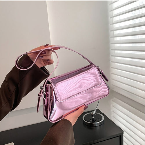 Damen Sleek Metallische Clutch Tasche Drune