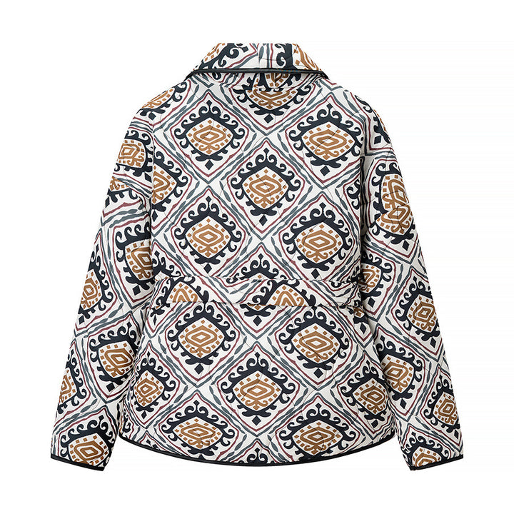 Damen modische blazerjacke mit taillierbarem Gürtel und einzigartigem Muster Drune