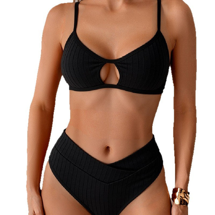 Damen Hochgeschnittener Bikini mit modischem Schlüssel-Ausschnitt Drune