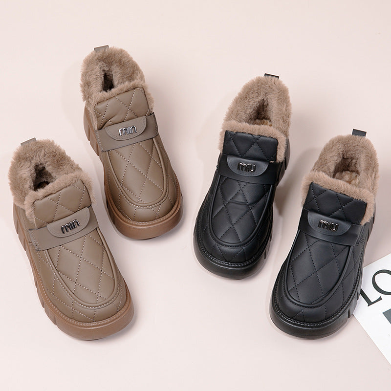 Damen Weiche und gefütterte Winterstiefel mit praktischer Klettverschlussfunktion Drune