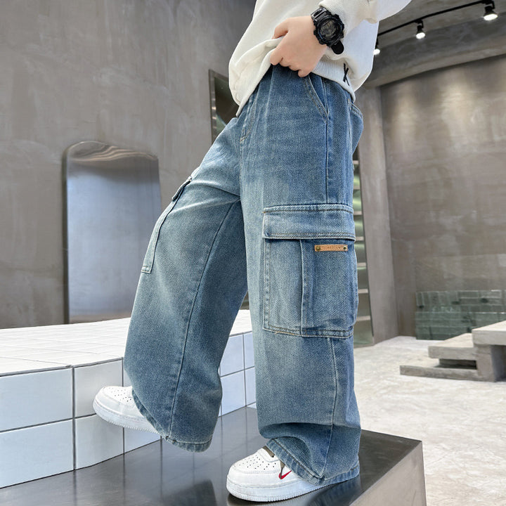 Herren Cargo-Jeans mit lässigem Schnitt und funktionalen Taschen Drune