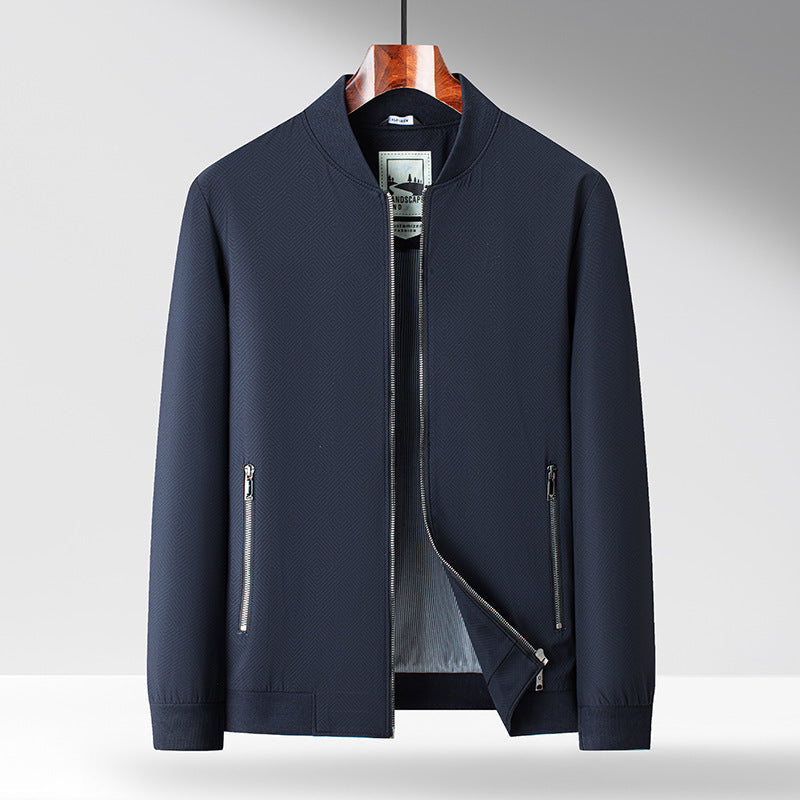Herren elegante Übergangsjacke mit modernem Stehkragen und praktischen Reißverschlusstaschen Drune