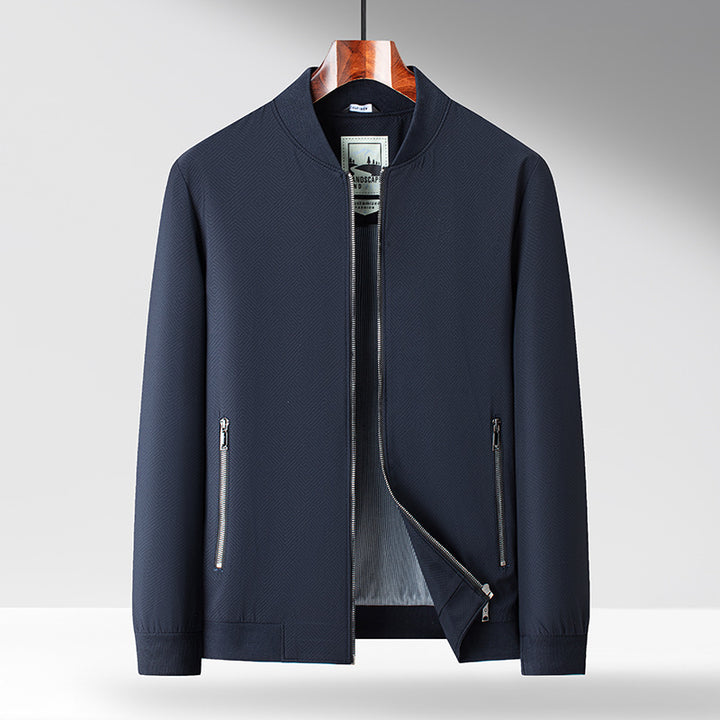 Herren elegante Übergangsjacke mit modernem Stehkragen und praktischen Reißverschlusstaschen Drune