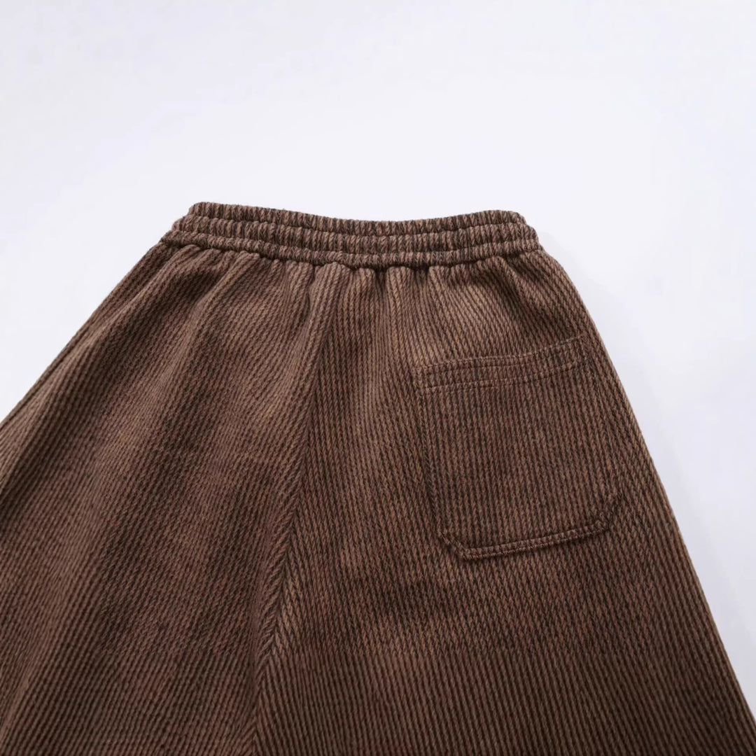 Damen Weitgeschnittene Cord-Hose mit elastischem Bund Drune