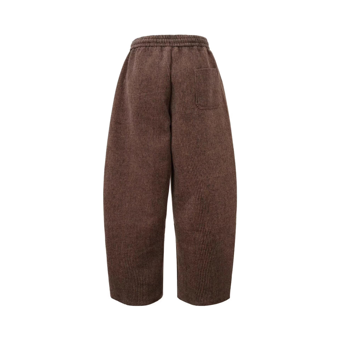 Damen Weitgeschnittene Cord-Hose mit elastischem Bund Drune
