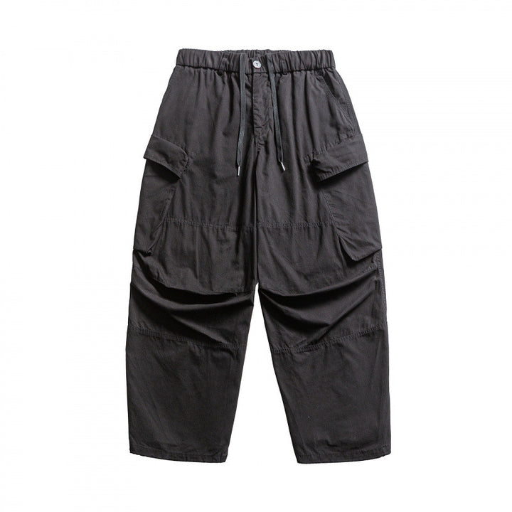 Herren Baggy-Cargo-Hose mit elastischem Bund, Kordelzug und verstärkten Kniepartien Drune