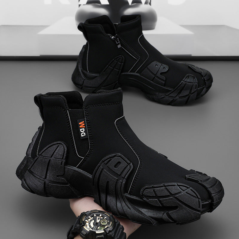 Herren robuste technische Chelsea-Boots mit neoprenartigem Schaft, seitlichem Reißverschluss und profiliertem Offroad-Laufsohle Drune
