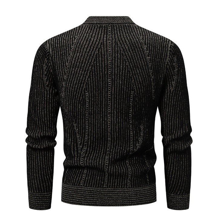 Herren elegante Strickjacke mit V-Ausschnitt und feinem Kabelmuster Drune