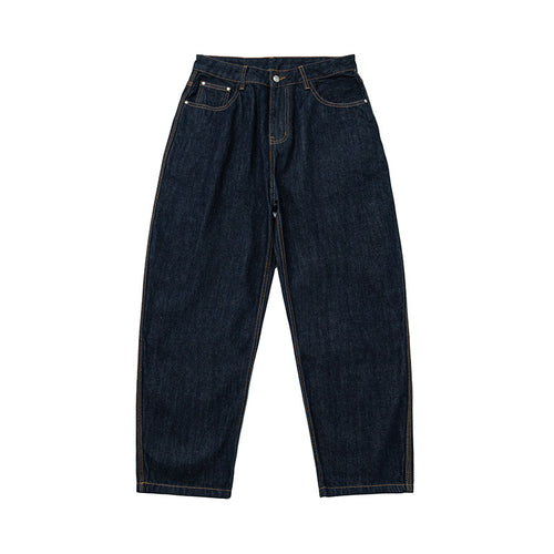 Damen Relaxed-Fit High-Waist Denimhose mit weitem Bein und markanter Nahtführung Drune