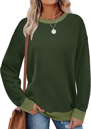 Damen bequemer Sweatshirt mit Raglanärmeln und dekorativem Kragen Drune