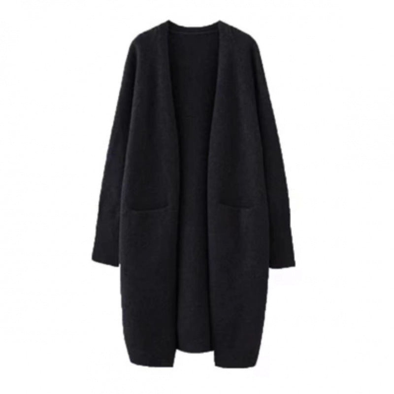 Damen Oversized Strickmantel mit Taschen und lässigem Schnitt Drune