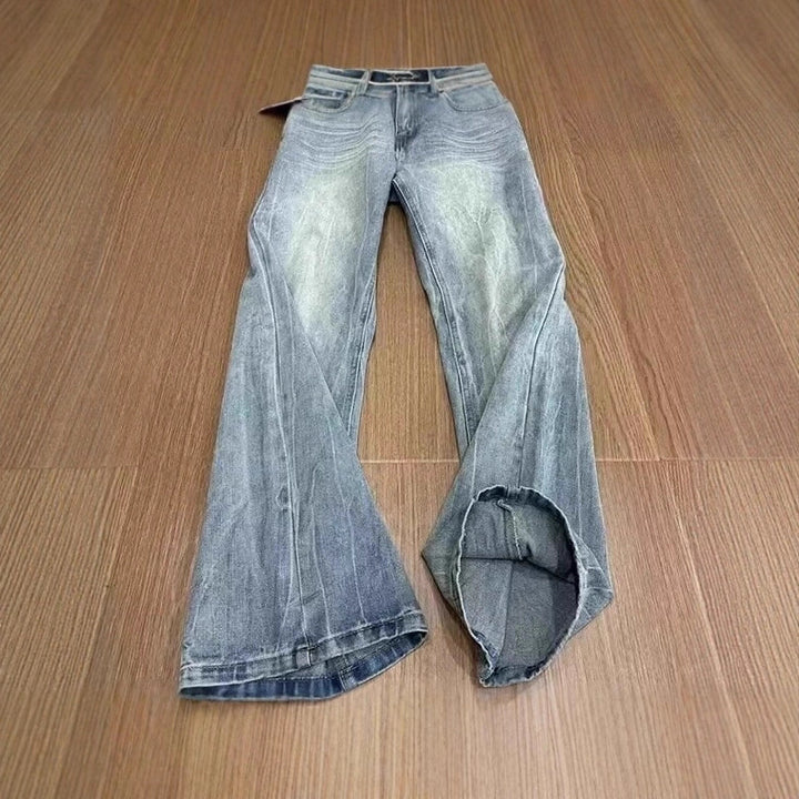 Damen Weitgeschnittene Bootcut-Jeans Drune